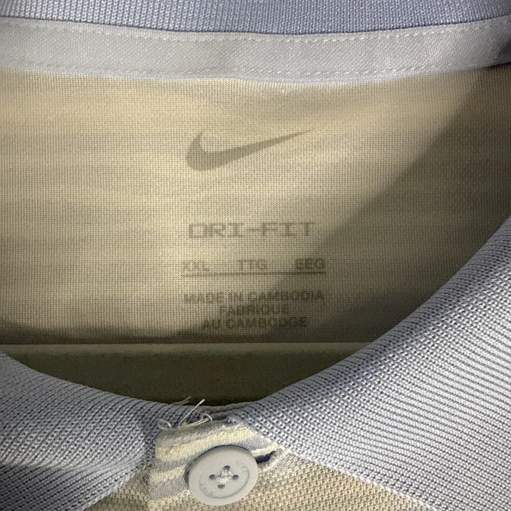 Nike Men's Dri-FIT Victory XXL Blue White Striped Golf Polo Shirt FD5829 - Picture 4 of 8